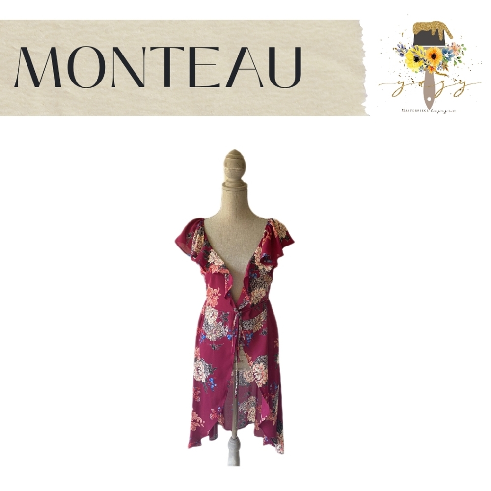 MONTEAU, SMALL, Red, Floral, Kimono